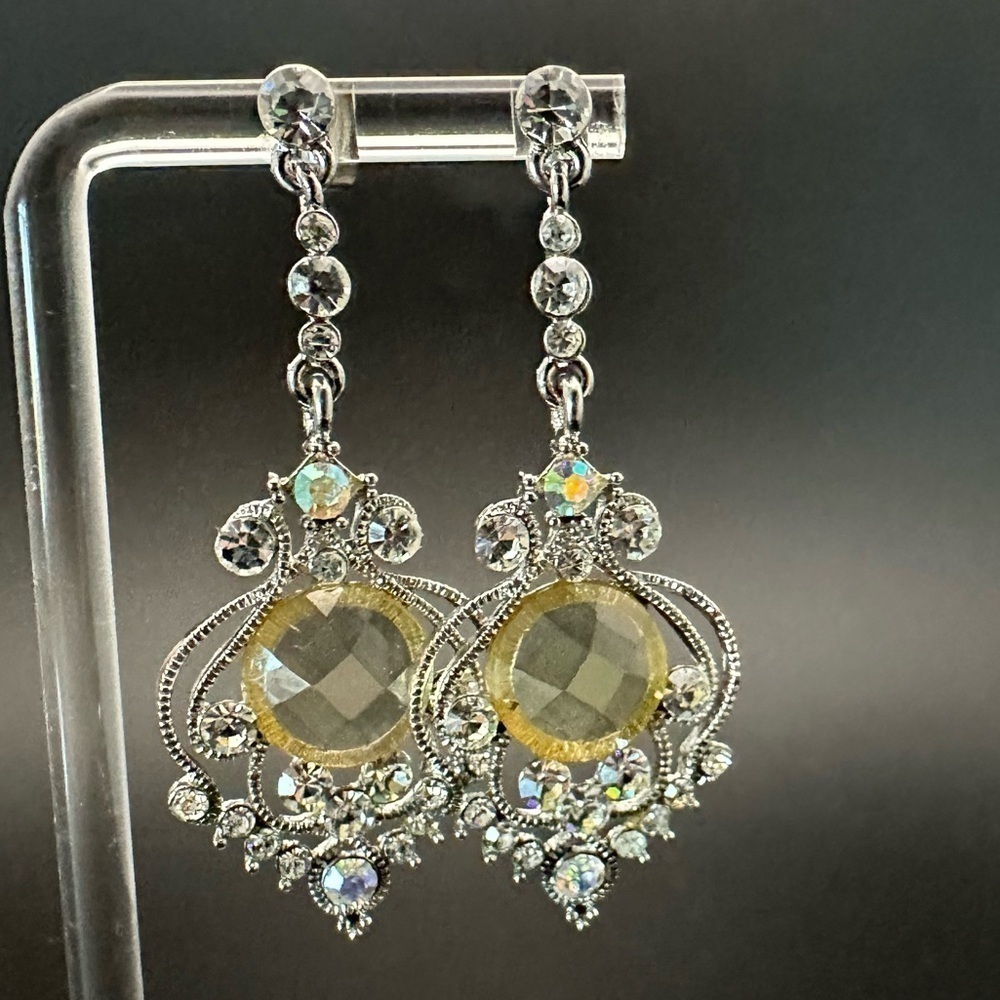 Statement Dangling Rhinestone Earrings - Picture 10 of 15